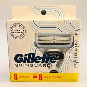 Gillette SkinGuard Sensitive Razor Blade Refills 8 Cartridges For Sensitive Skin